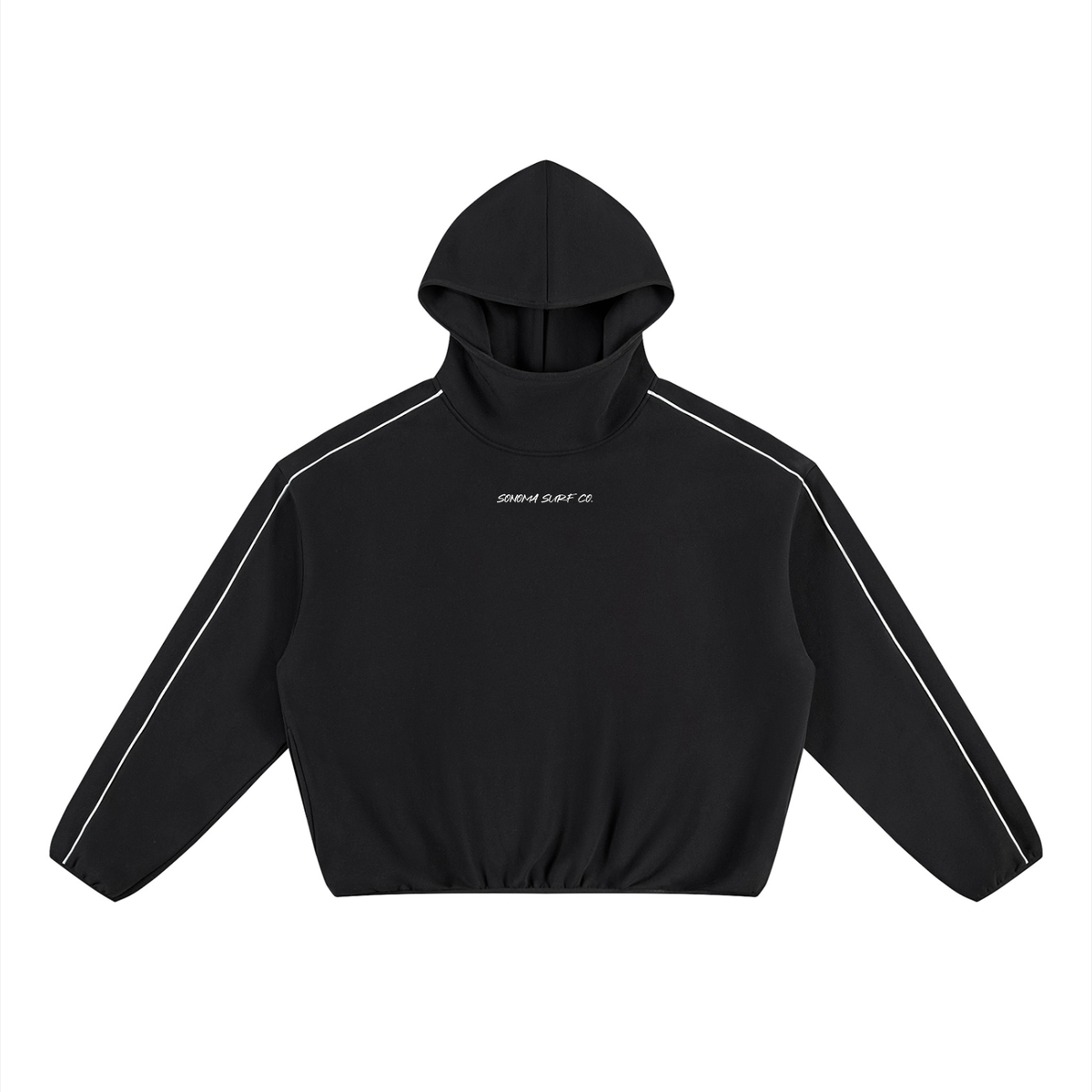 Unisex Boxy Piping Fleece Hoodie