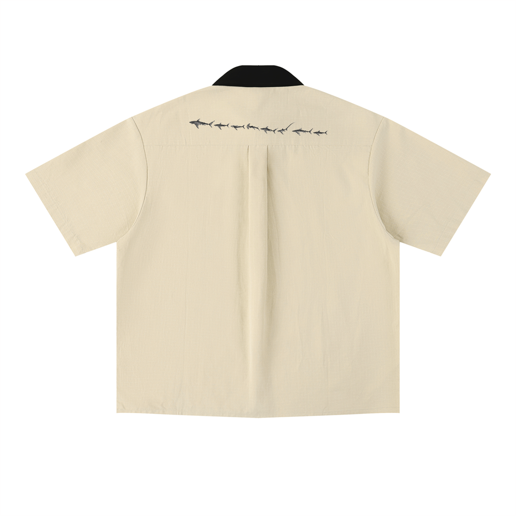Contrast Collar 'Food Chain' Crew Shirt