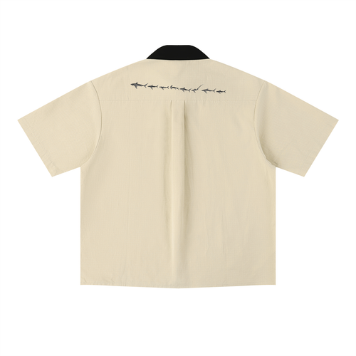 Contrast Collar 'Food Chain' Crew Shirt