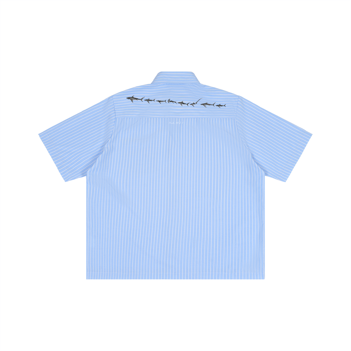 Striped Boxy Short Sleeve Collared Shirt