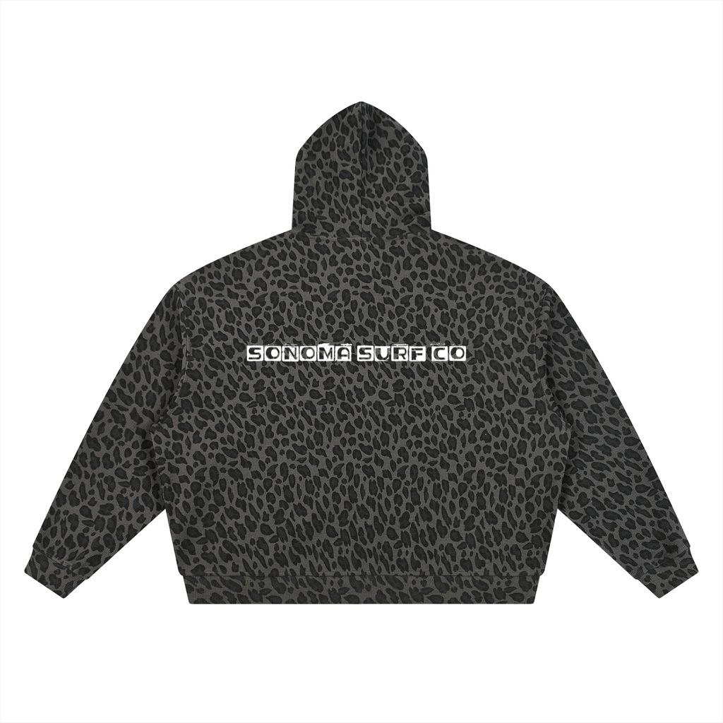 Women's Leopard Waffle Full Zip