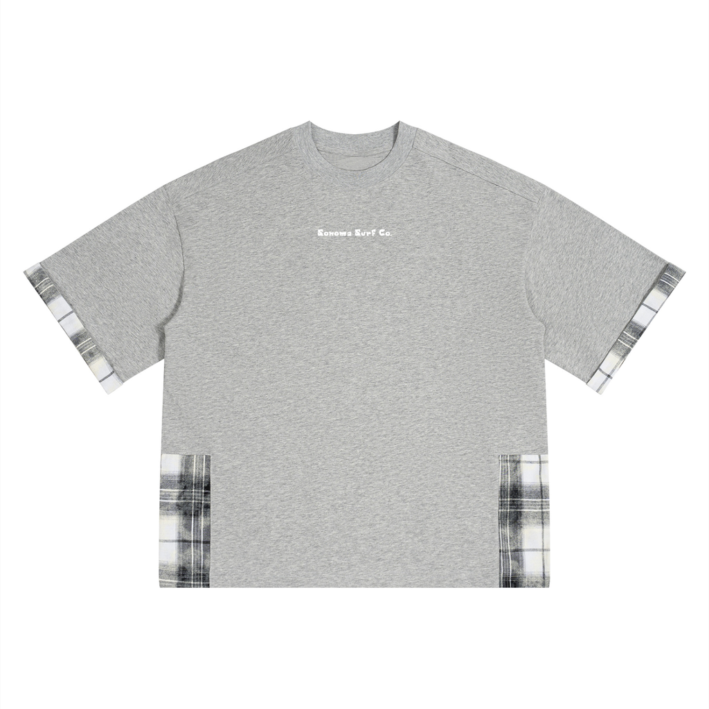 Unisex Plaid Paneled T-Shirt