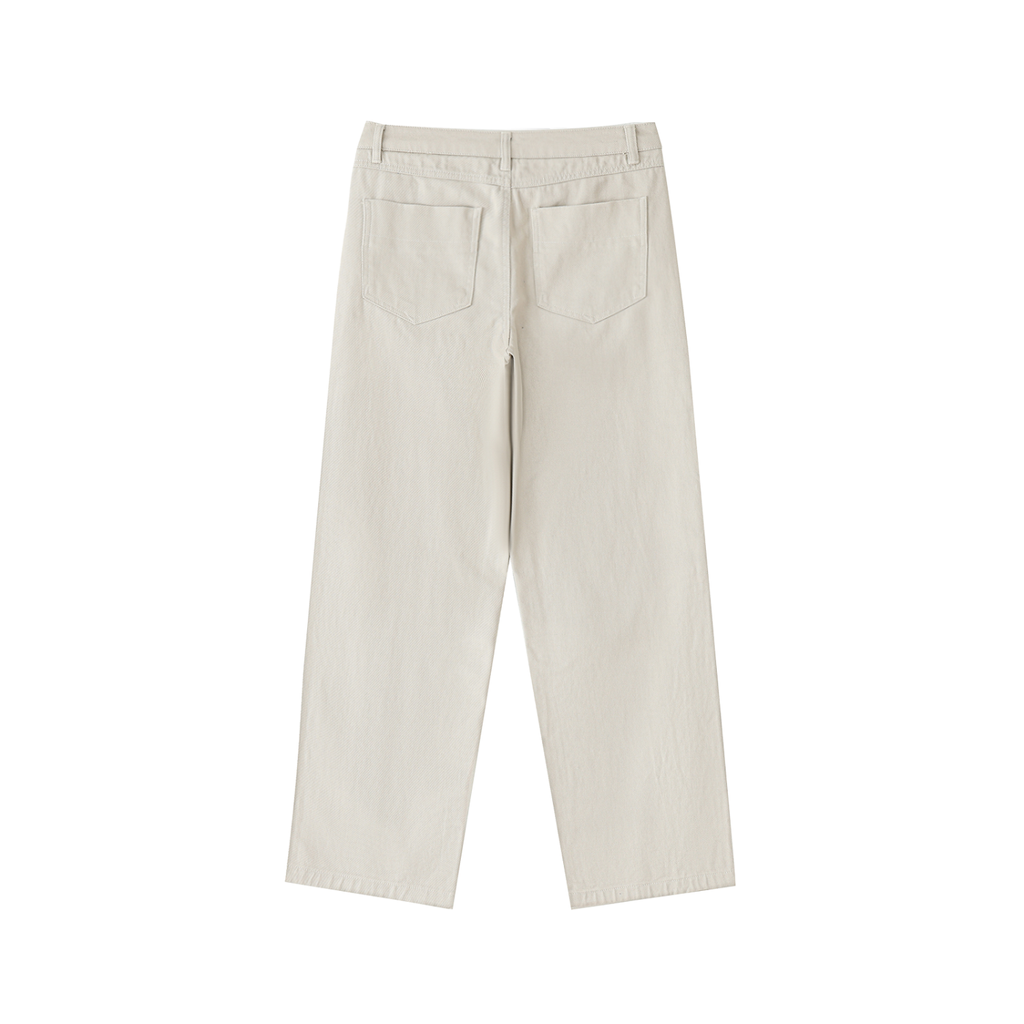 Heavyweight Cotton 'Shark Line'  Straight-Leg Pants