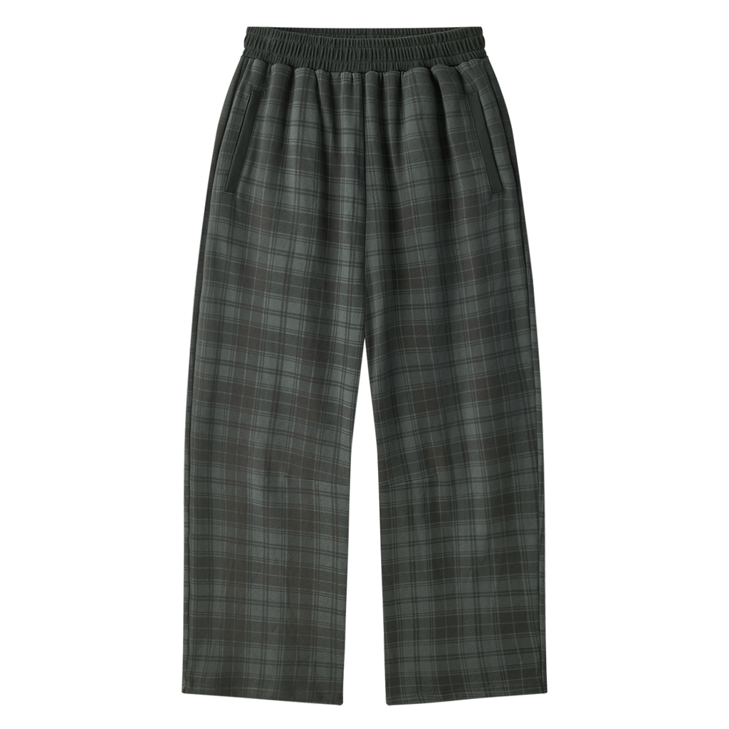 Men's Plaid Straight Leg Pants