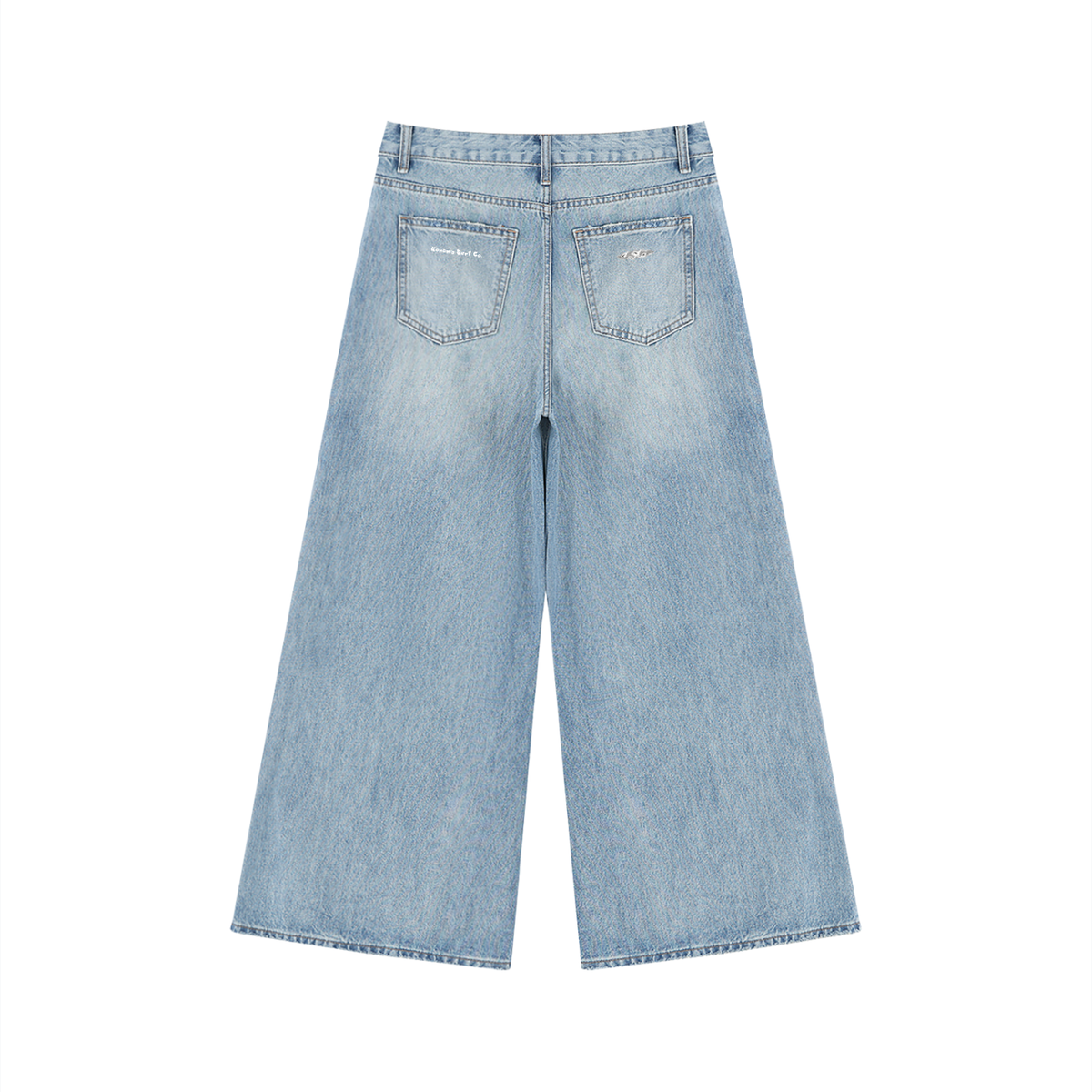 Women's Vintage Wash Distressed Wide Leg Jeans