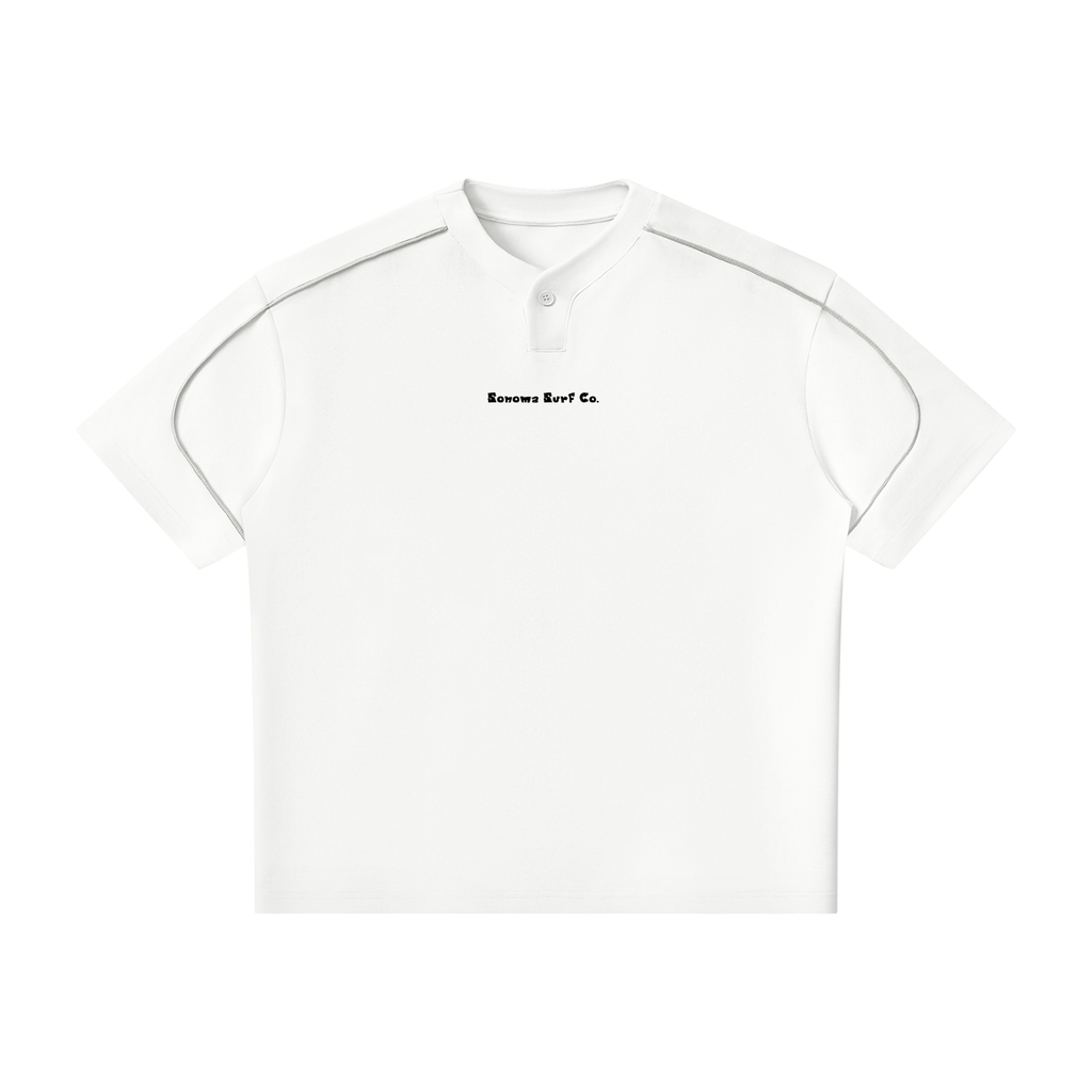 Unisex Oversized Piping Henley T-Shirt