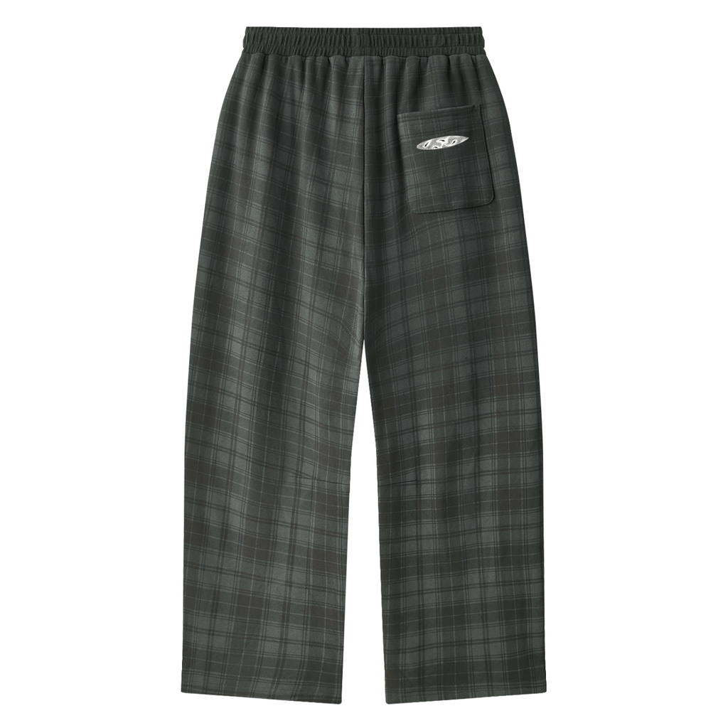 Men's Plaid Straight Leg Pants
