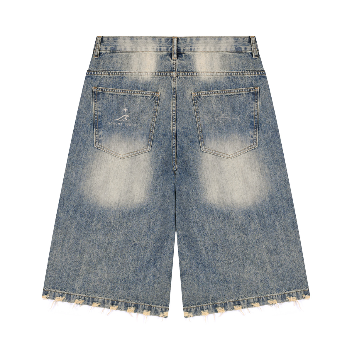 Men's Distressed Shark Denim Shorts