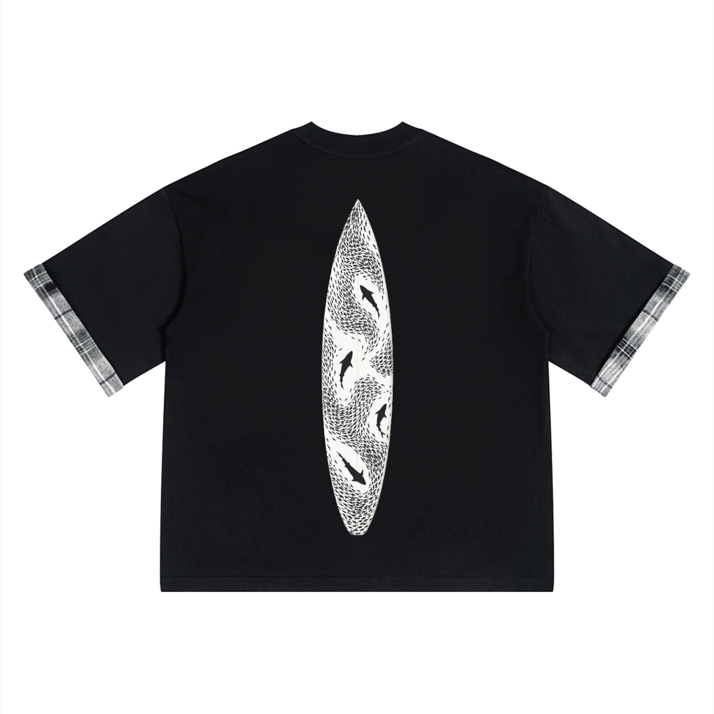 Unisex Plaid Paneled T-Shirt