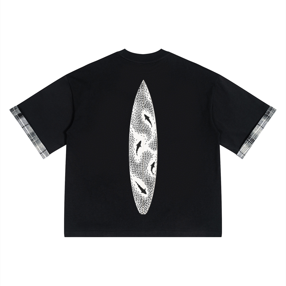 Unisex Plaid Paneled T-Shirt