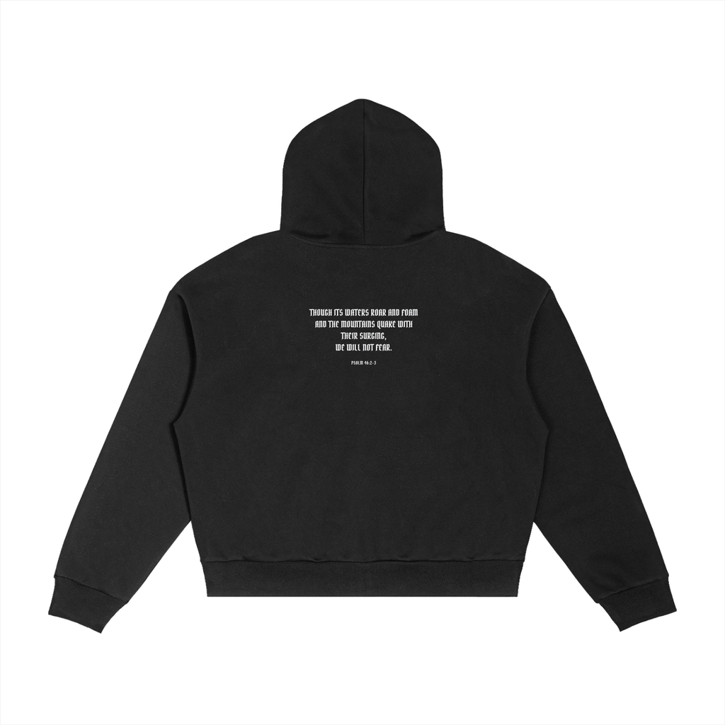 Contrast Plaid Boxy Zip Hoodie