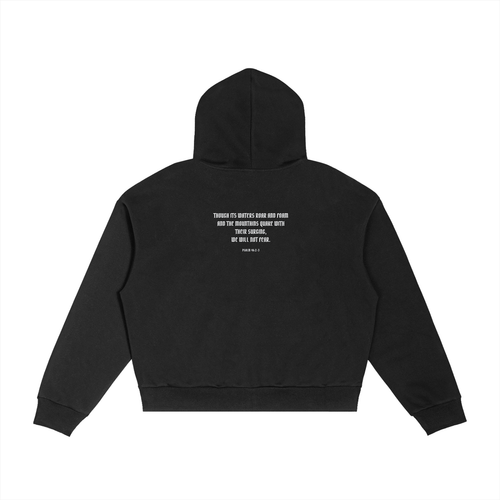 Contrast Plaid Boxy Zip Hoodie