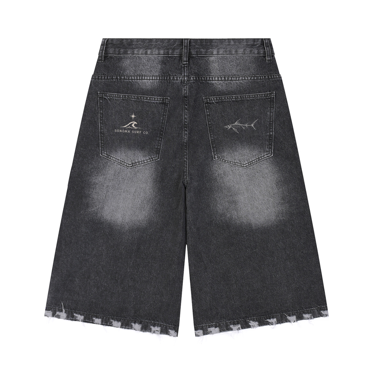 Men's Distressed Shark Denim Shorts