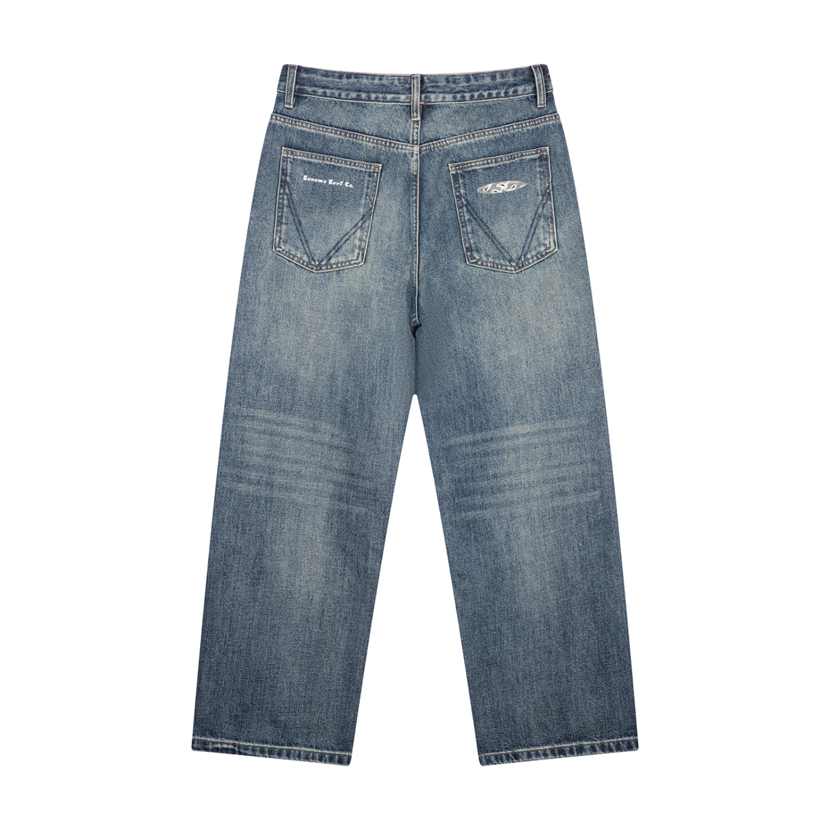 Men's Vintage Wash Straight Leg Denim Jeans