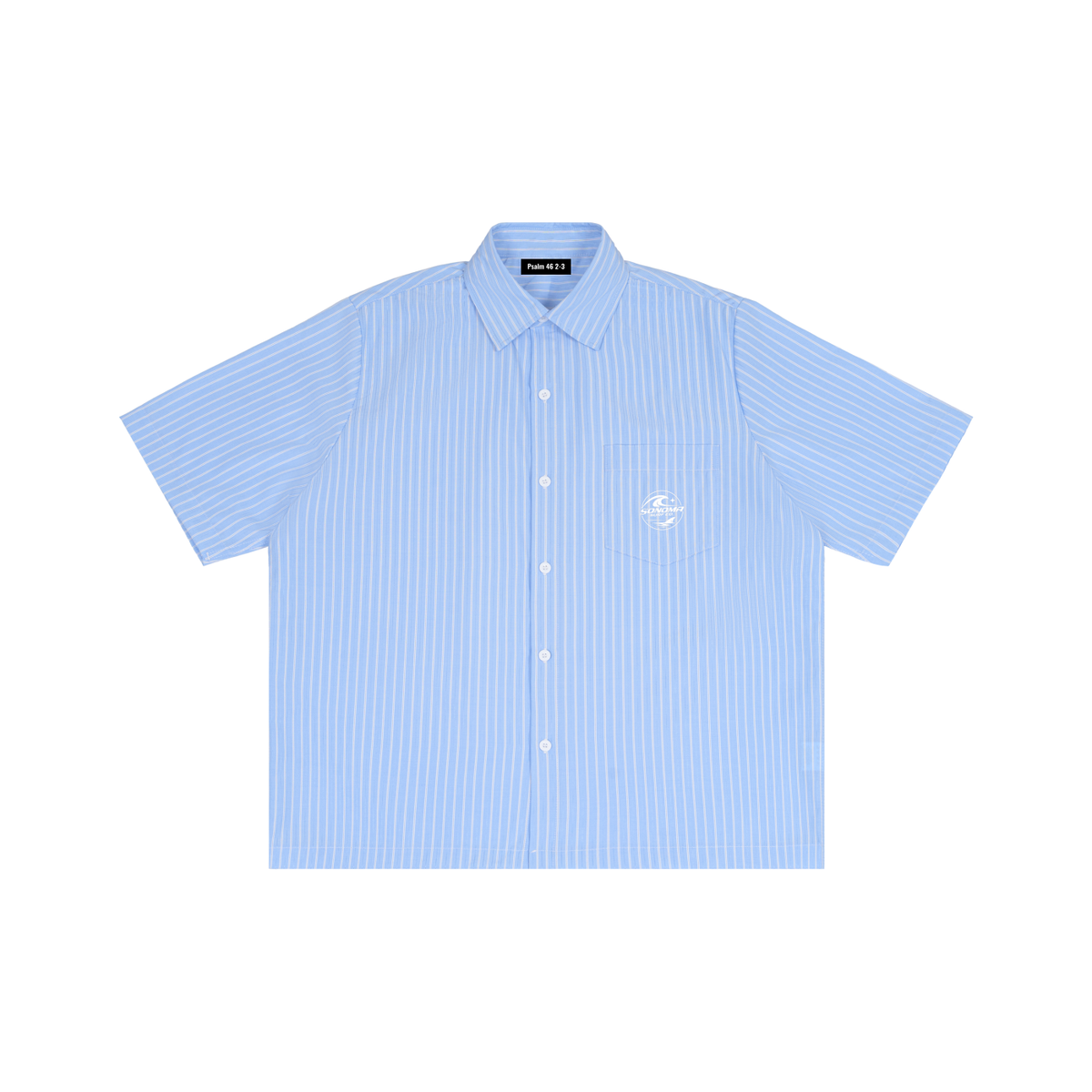 Striped Boxy Short Sleeve Collared Shirt