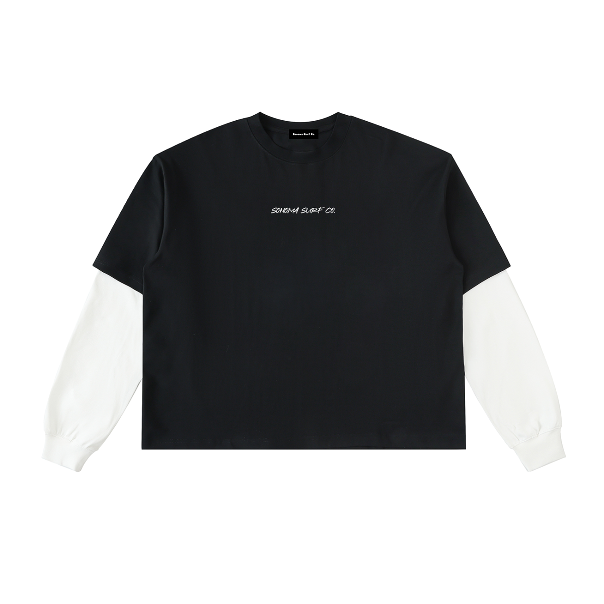Men's Layered Contrast Sleeve Cotton T-Shirt