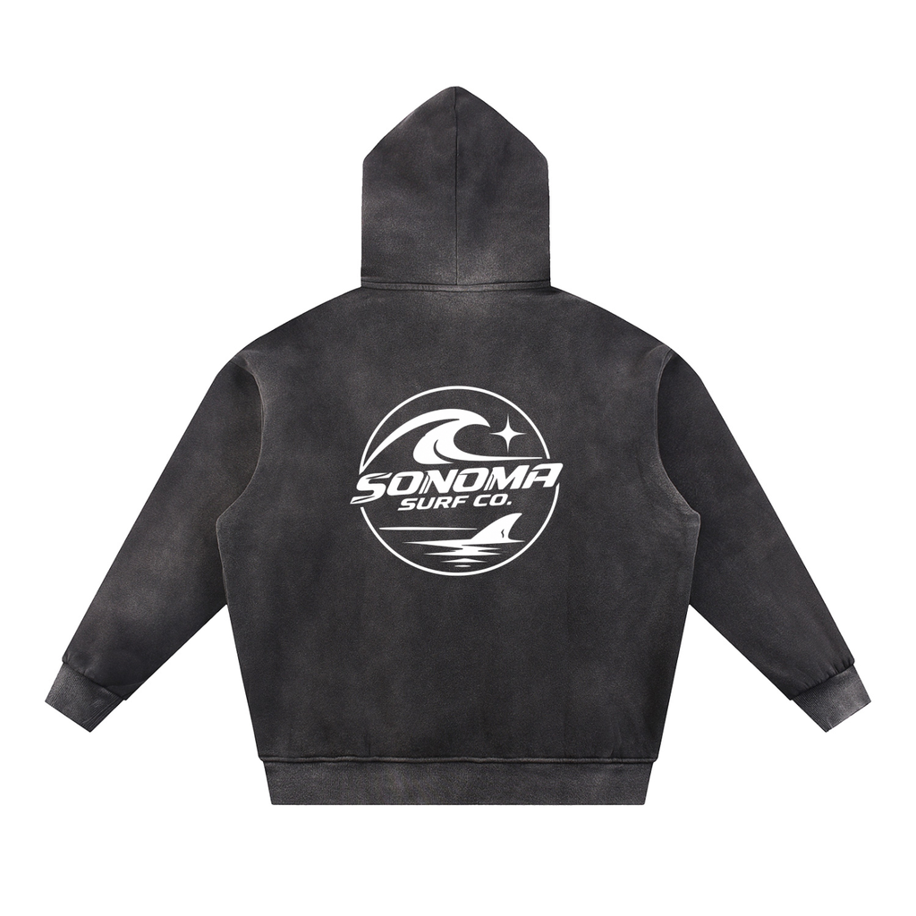 Sun Fade Contrast Tape Fleece Hoodie