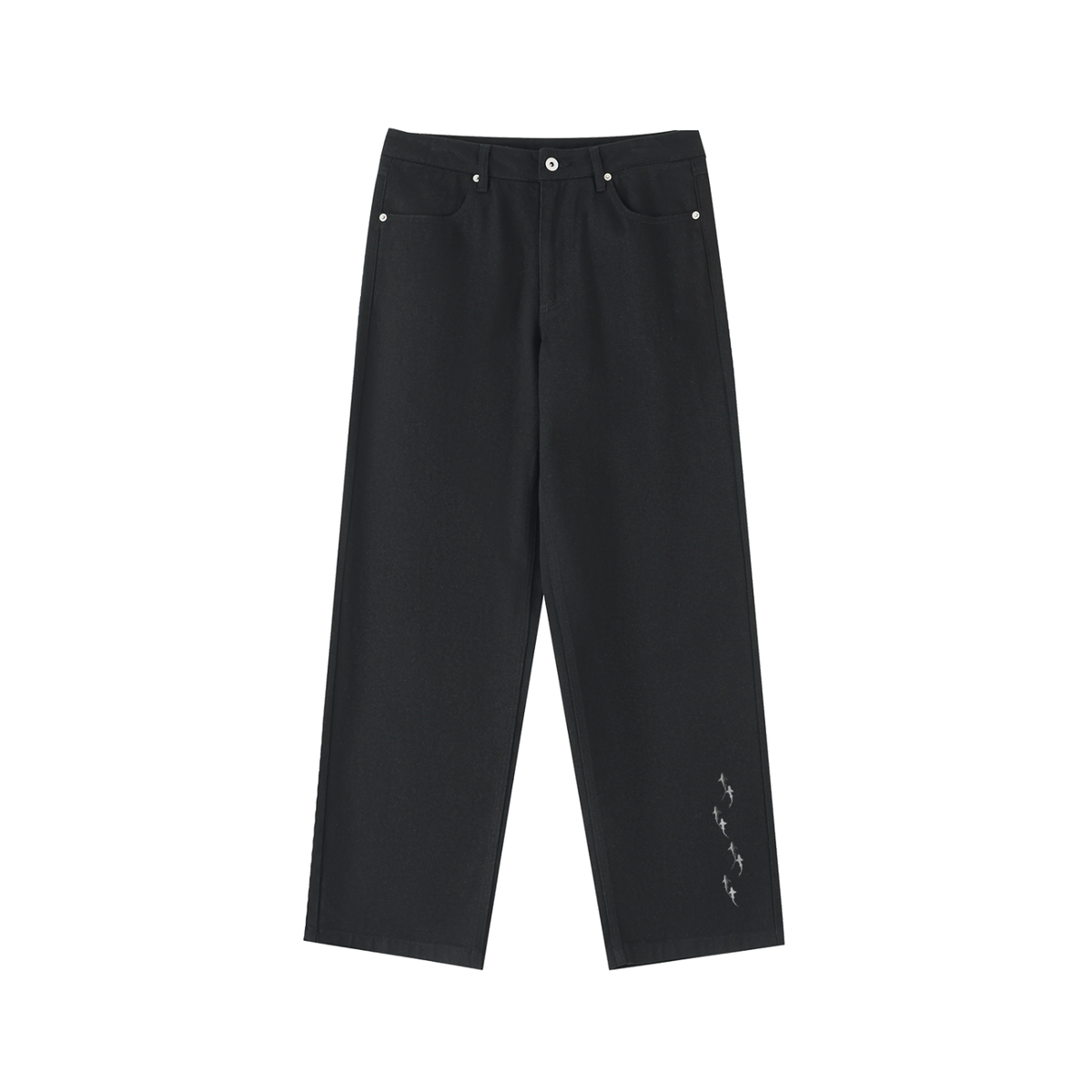 Heavyweight Cotton 'Shark Line'  Straight-Leg Pants