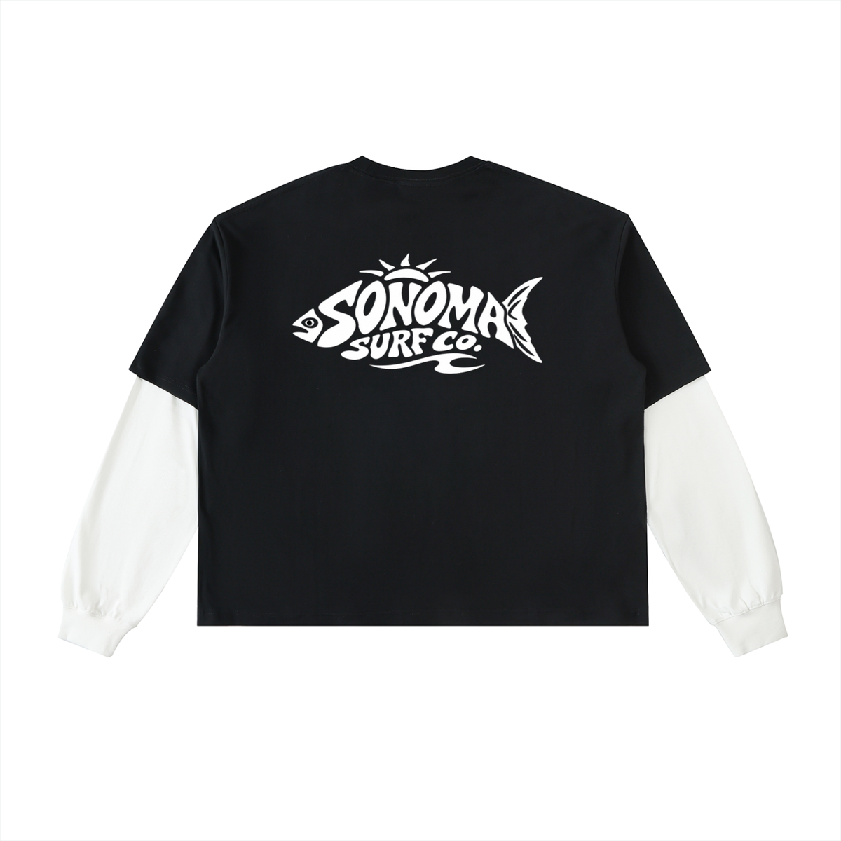 Men's Layered Contrast Sleeve Cotton T-Shirt