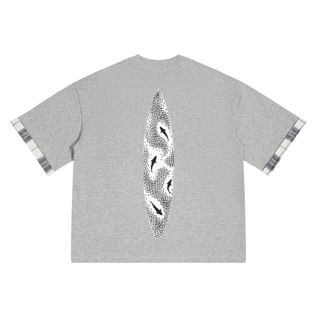 Unisex Plaid Paneled T-Shirt