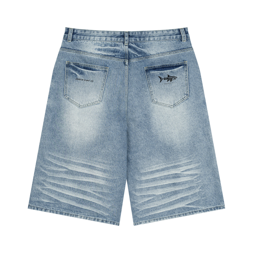 Men's Vintage Wash Denim Shorts